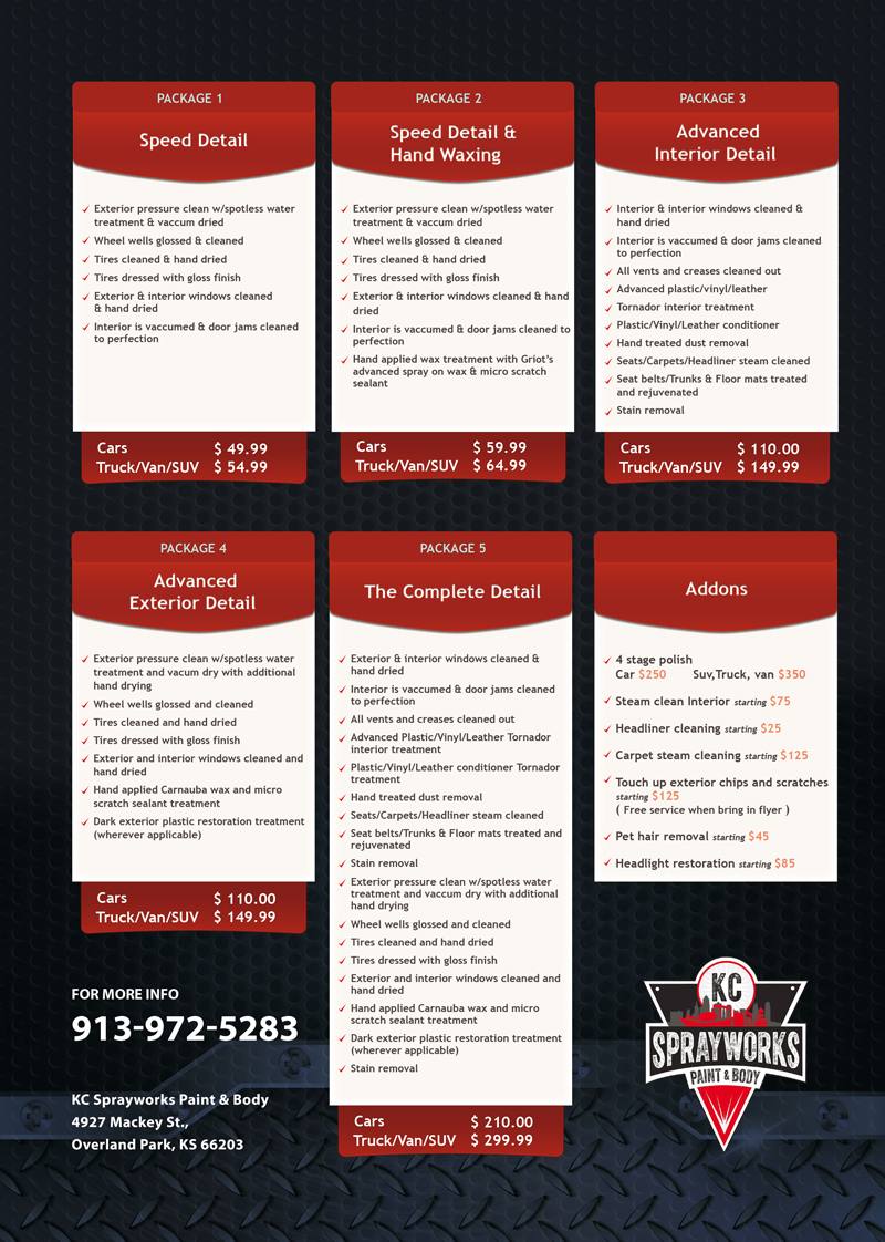 Flyer Design by Aaron V for Kc Sprayworks Paint & Body | Design: #23937390