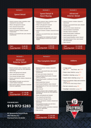 Flyer Design by Aaron V for Kc Sprayworks Paint & Body | Design: #23937390