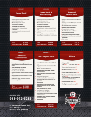 Flyer Design by Aaron V for Kc Sprayworks Paint & Body | Design: #24509661