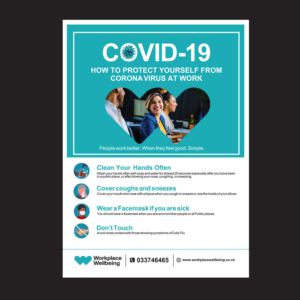 Covid19 Poster for workplaces | Graphic Design by NatPearlDesigns
