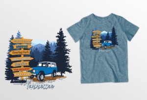 Destination Sign Post Ford Bronco Smoky Mountains Shirt | T-Shirt-Design von Pinky 