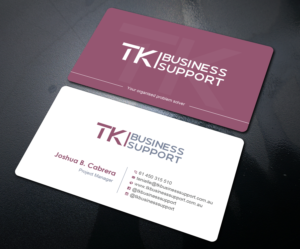Business Card: TK Business Support -  Your organised problem solver | Business Card Design by Uttom 2