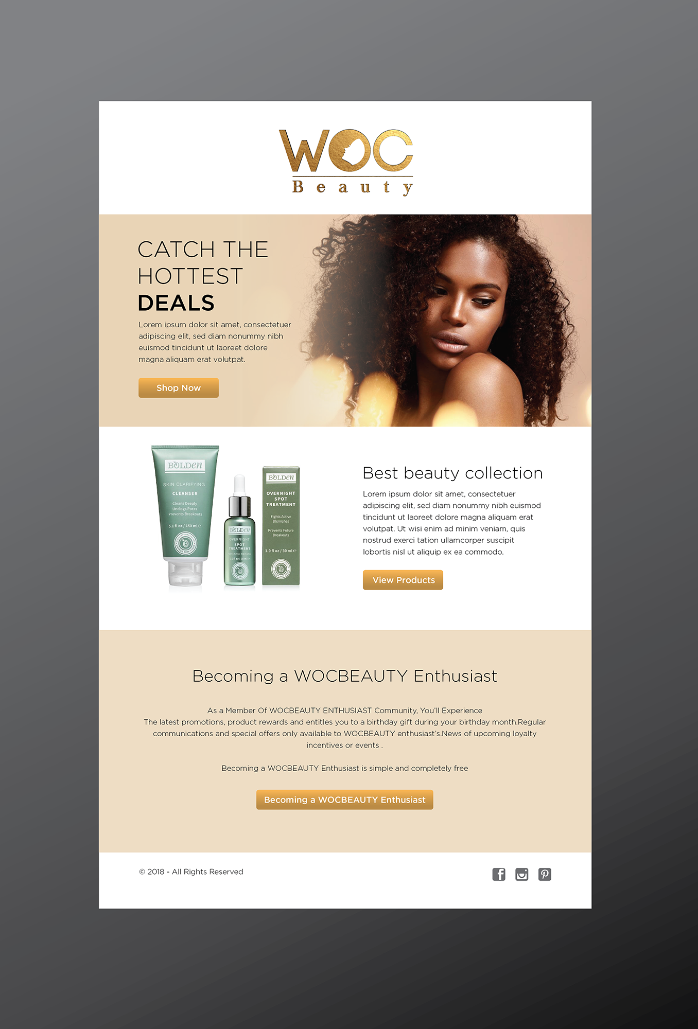 Email Marketing Design by Pinky  for WOCBEAUTY | Design #23959441