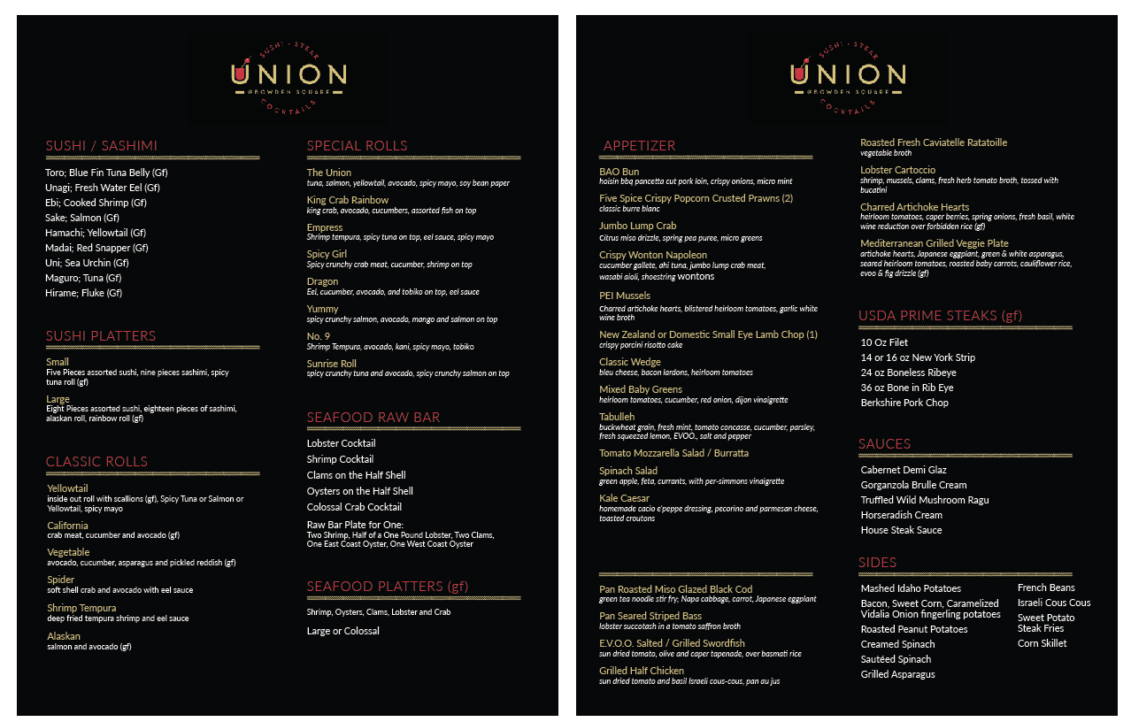 Menu Design by eleven for this project | Design #23933624