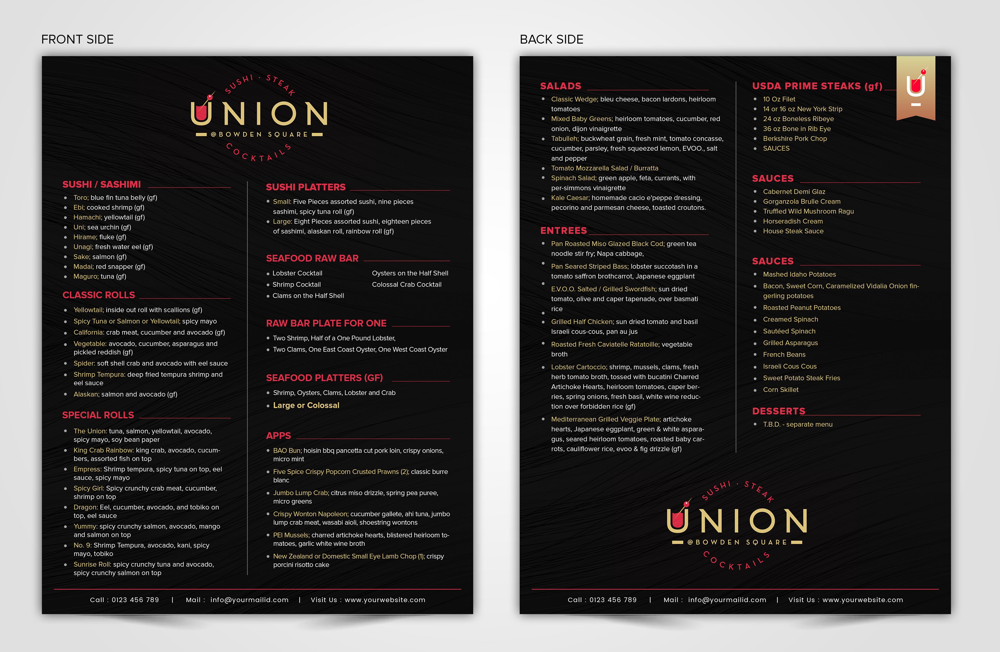 Menu Design by SAI DESIGNS for this project | Design #23931679