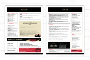 Union Sushi & Steak Dinner Menu | Menü-Design von coo.lt