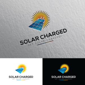 Business name: SOLARCHARGED. Tagline: Solar up. Power on. | Logo Design by Rii