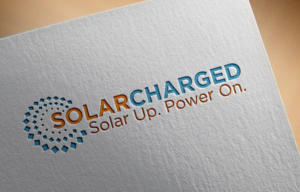 Business name: SOLARCHARGED. Tagline: Solar up. Power on. | Logo Design by Kim Ji