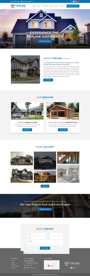 Topline Exteriors Needs a New Website! | Web Design by Creative Design