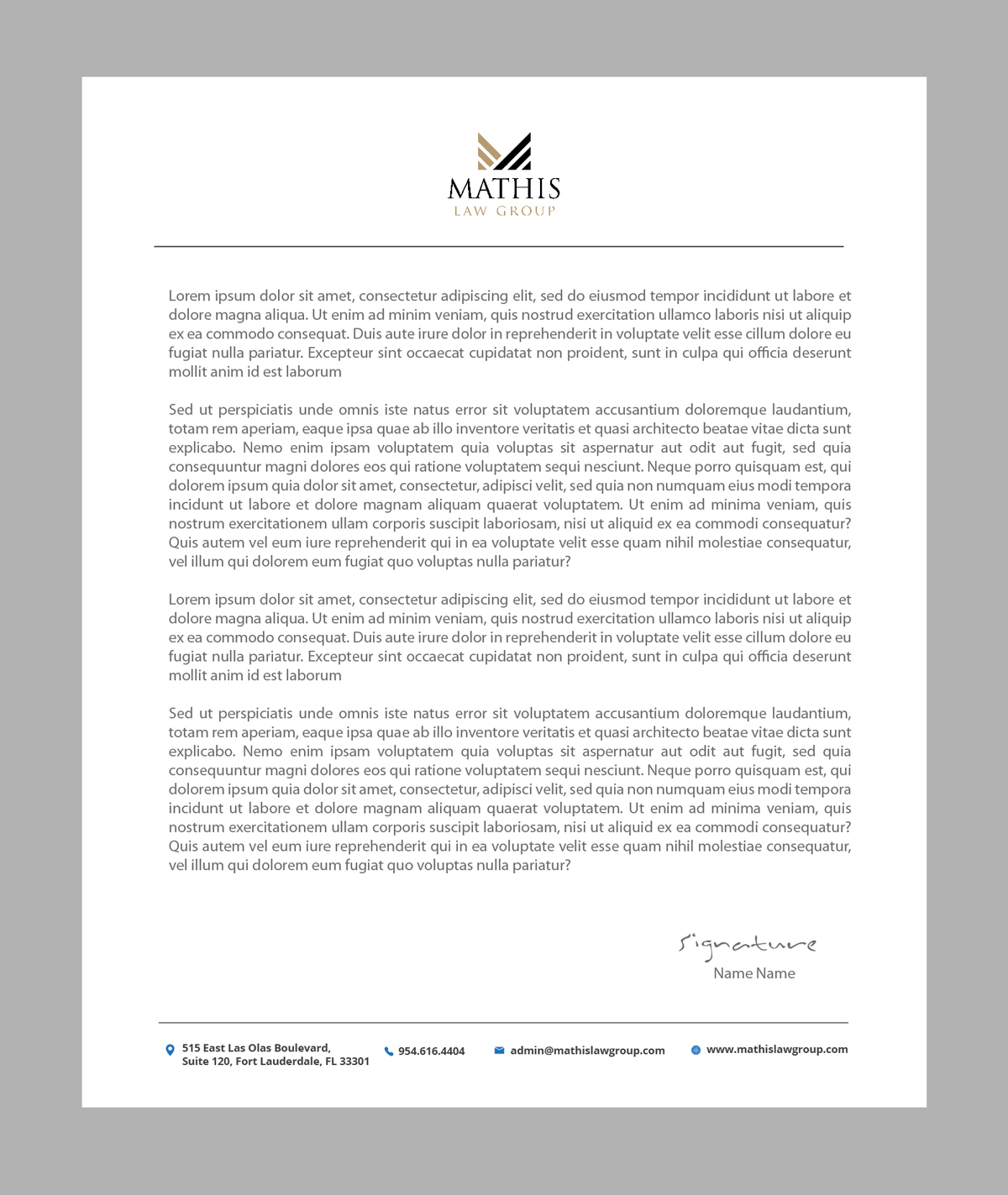Letterhead Design by AbyJohns for Mathis Law Group  | Design #23949288