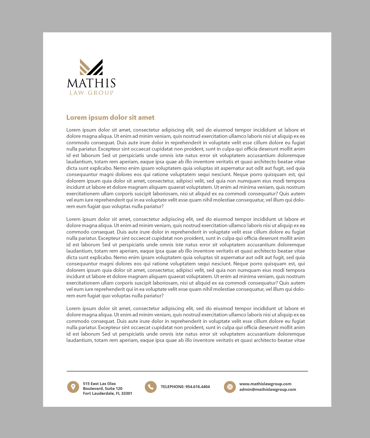 Letterhead Design by AbyJohns for Mathis Law Group  | Design #23949291