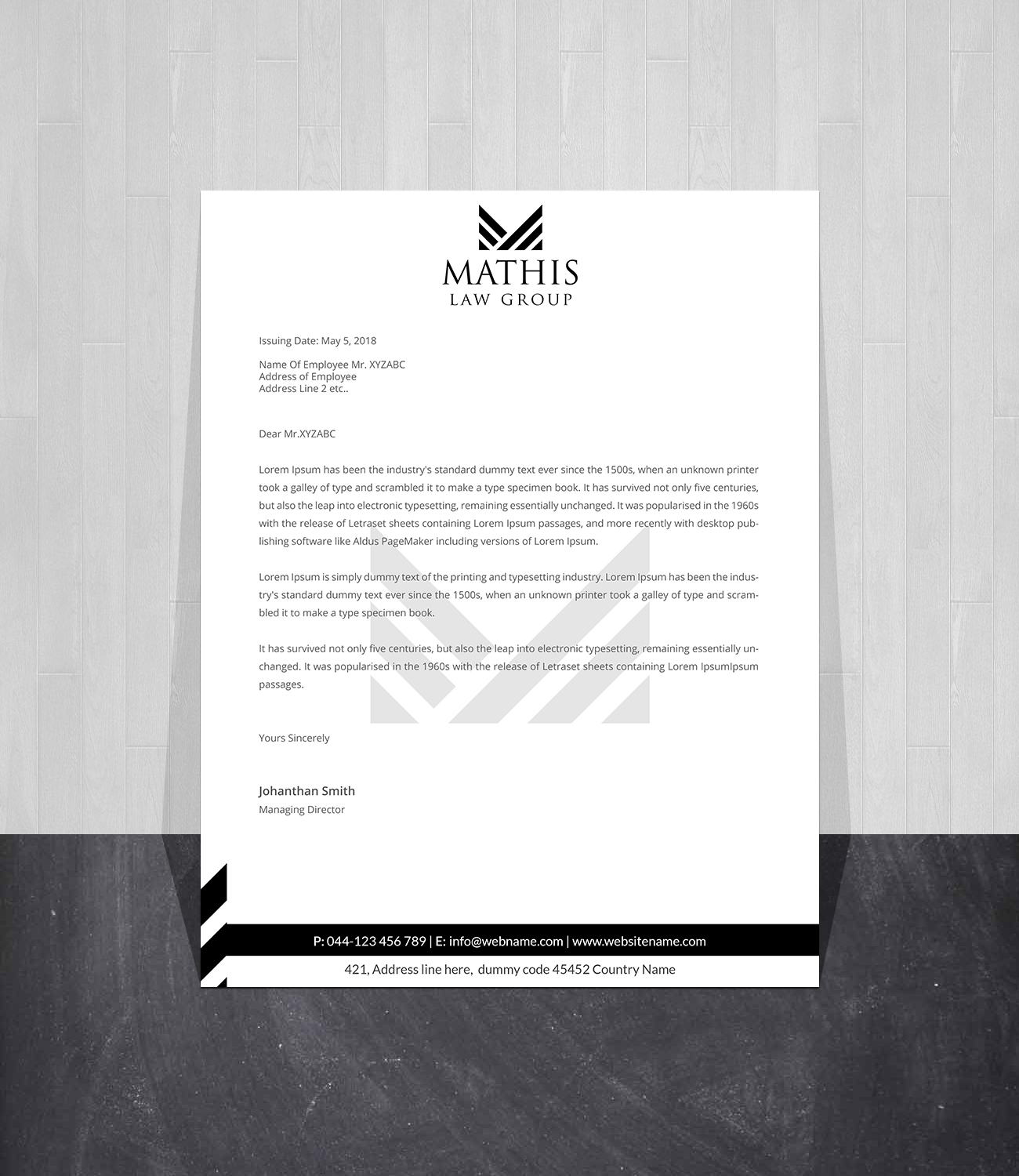 Letterhead Design by Creations Box 2015 for Mathis Law Group  | Design #23952147