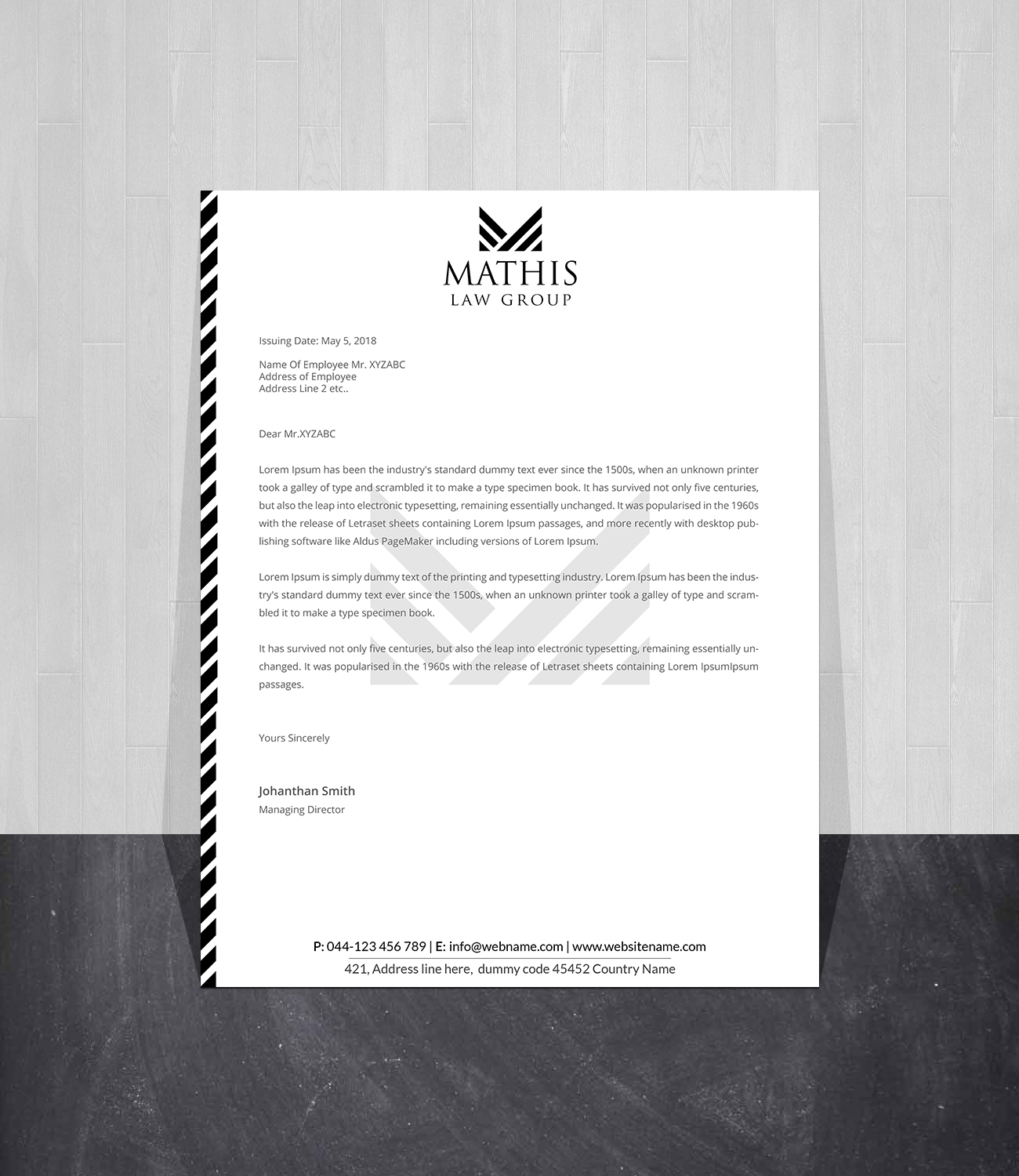 Letterhead Design by Creations Box 2015 for Mathis Law Group  | Design #23952153