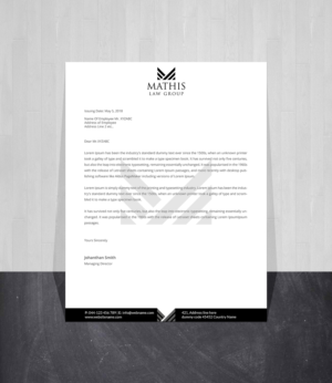 Letterhead Design by Creations Box 2015 for Mathis Law Group  | Design: #23952155