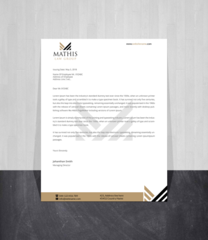 Letterhead Design by Creations Box 2015 for Mathis Law Group  | Design #23956669