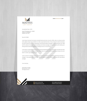 Letterhead Design by Creations Box 2015 for Mathis Law Group  | Design: #23956671