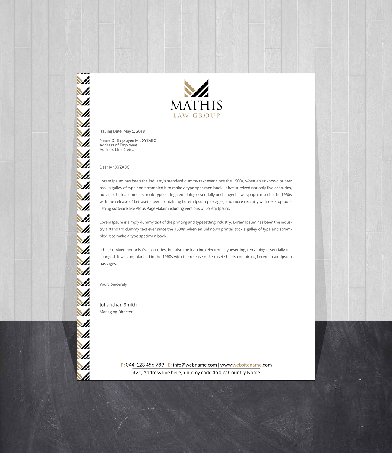 Letterhead Design by Creations Box 2015 for Mathis Law Group  | Design #23956673