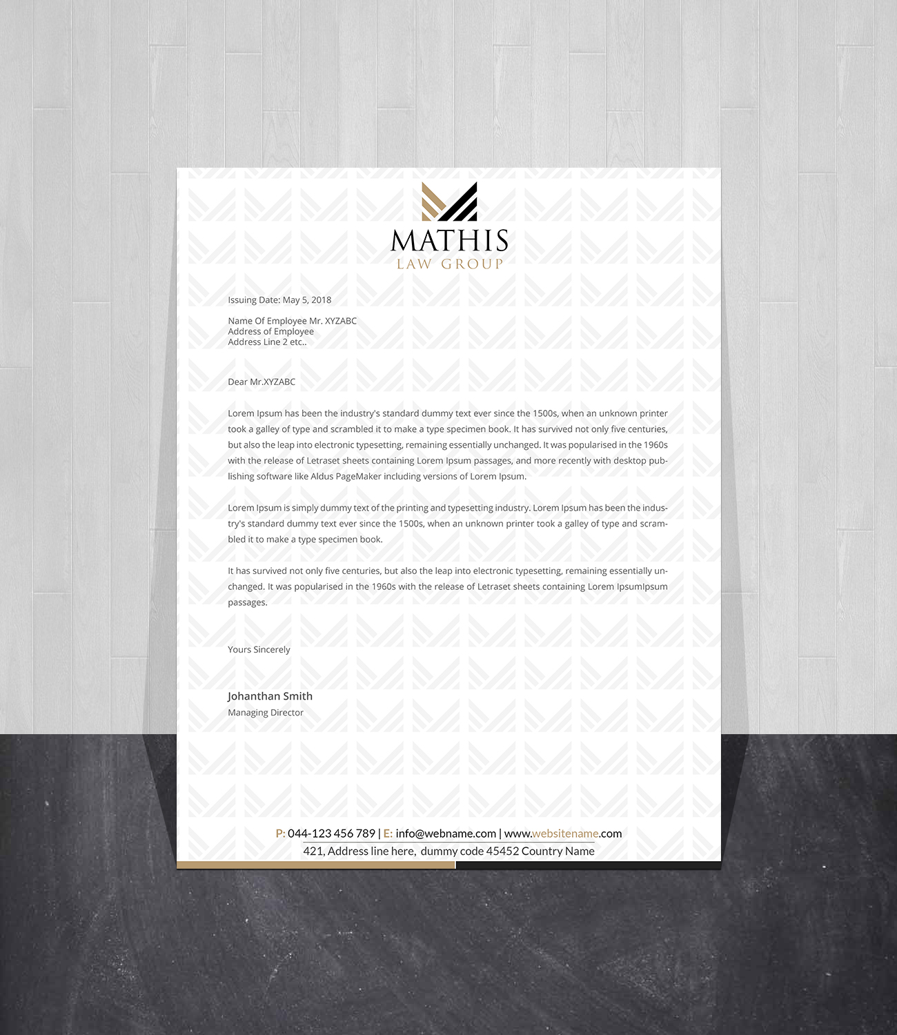 Letterhead Design by Creations Box 2015 for Mathis Law Group  | Design #23956675