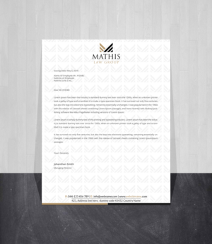 Letterhead Design by Creations Box 2015 for Mathis Law Group  | Design: #23956675