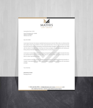 Letterhead Design by Creations Box 2015 for Mathis Law Group  | Design: #23956677