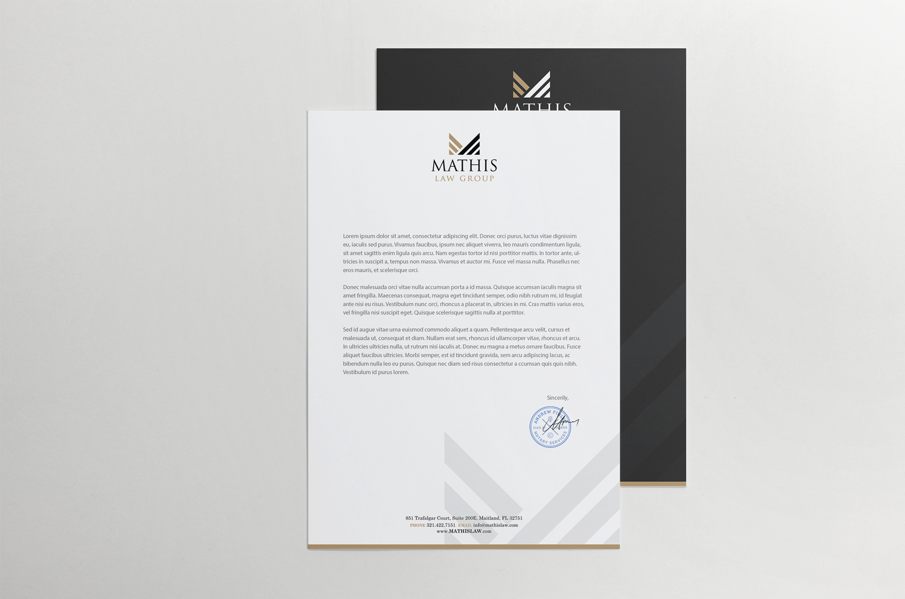 Letterhead Design by HYPdesign for Mathis Law Group  | Design #23951283