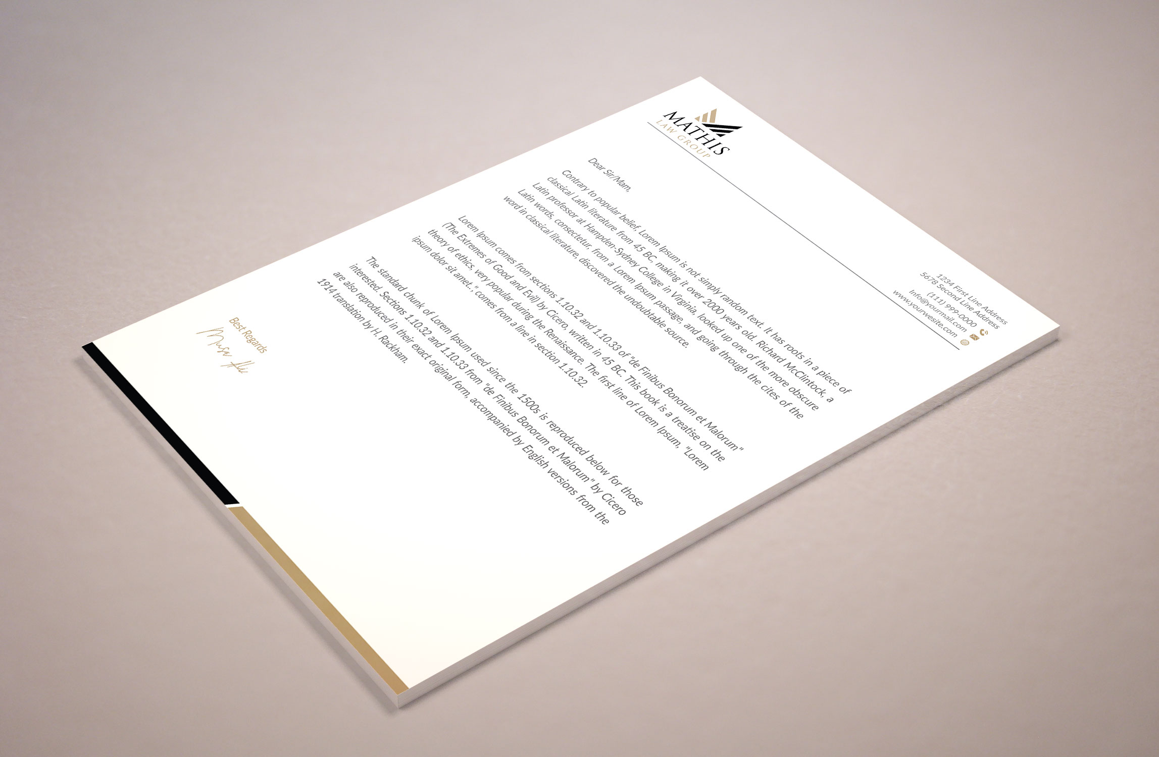 Letterhead Design by Musa. A for Mathis Law Group  | Design #23949399