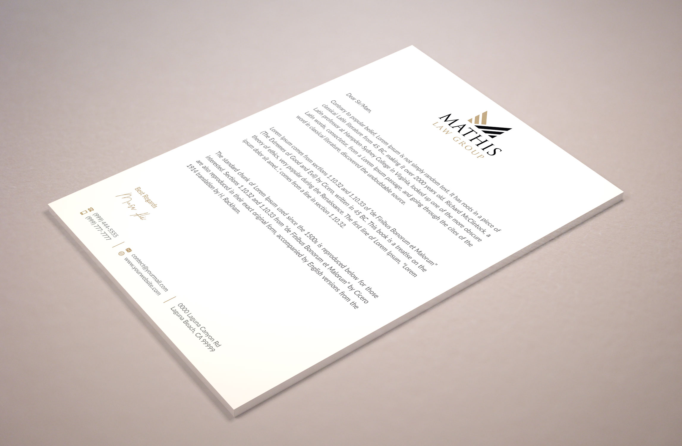 Letterhead Design by Musa. A for Mathis Law Group  | Design #23949402