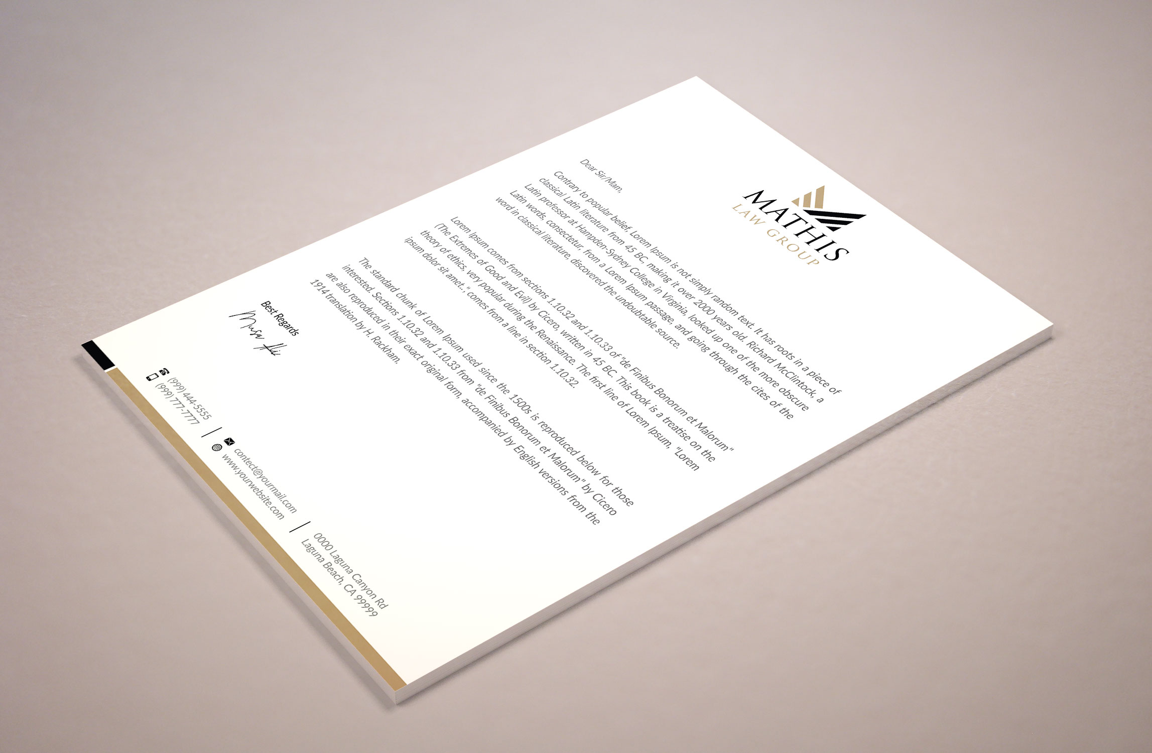 Letterhead Design by Musa. A for Mathis Law Group  | Design #23949405