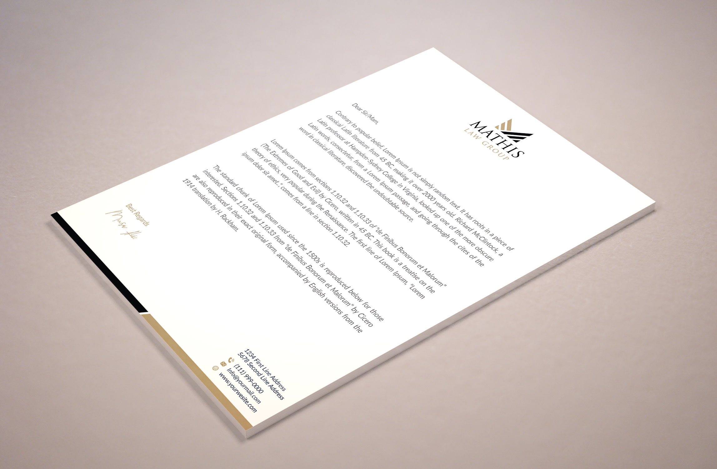 Letterhead Design by Musa. A for Mathis Law Group  | Design #23949406