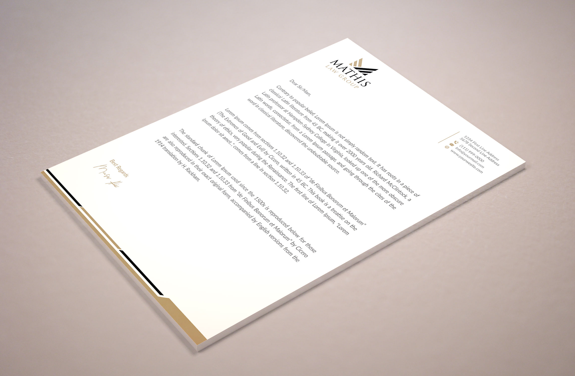 Letterhead Design by Musa. A for Mathis Law Group  | Design #23949407