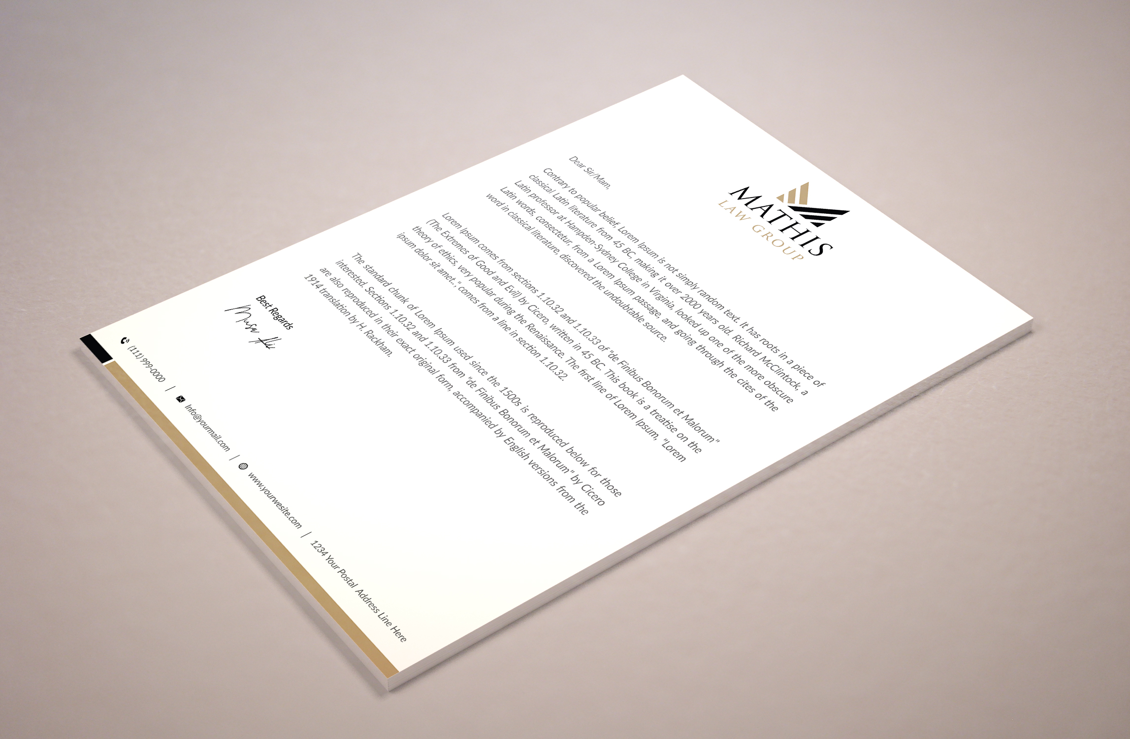 Letterhead Design by Musa. A for Mathis Law Group  | Design #23979882