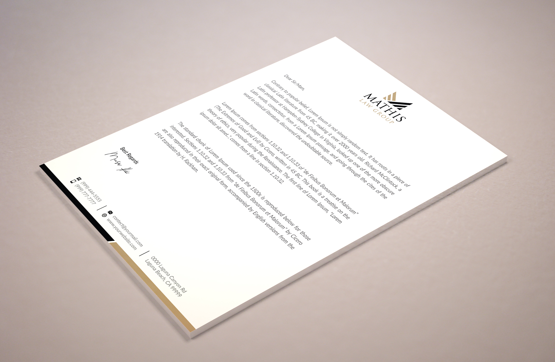 Letterhead Design by Musa. A for Mathis Law Group  | Design #23979883