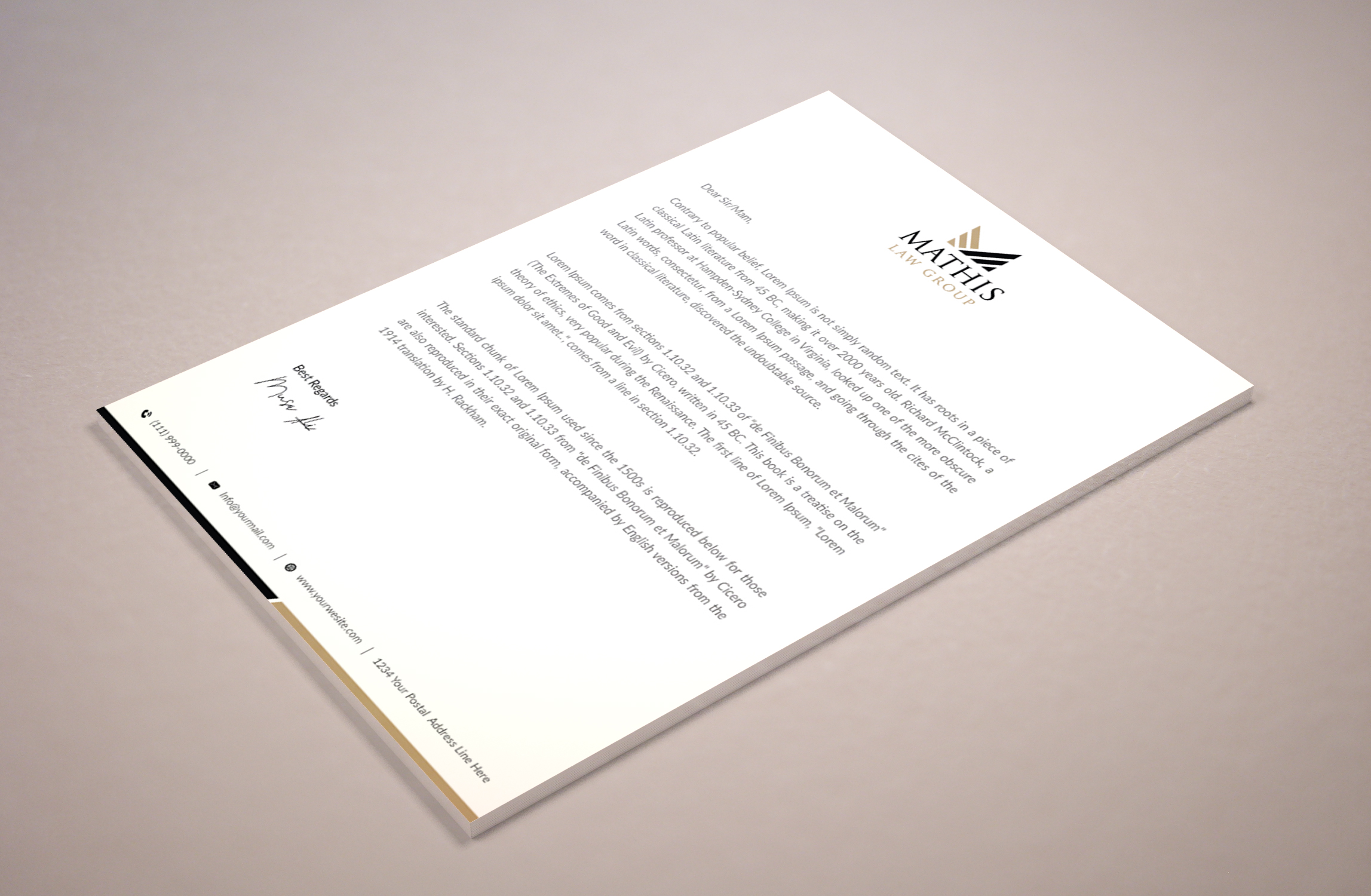 Letterhead Design by Musa. A for Mathis Law Group  | Design #23979884