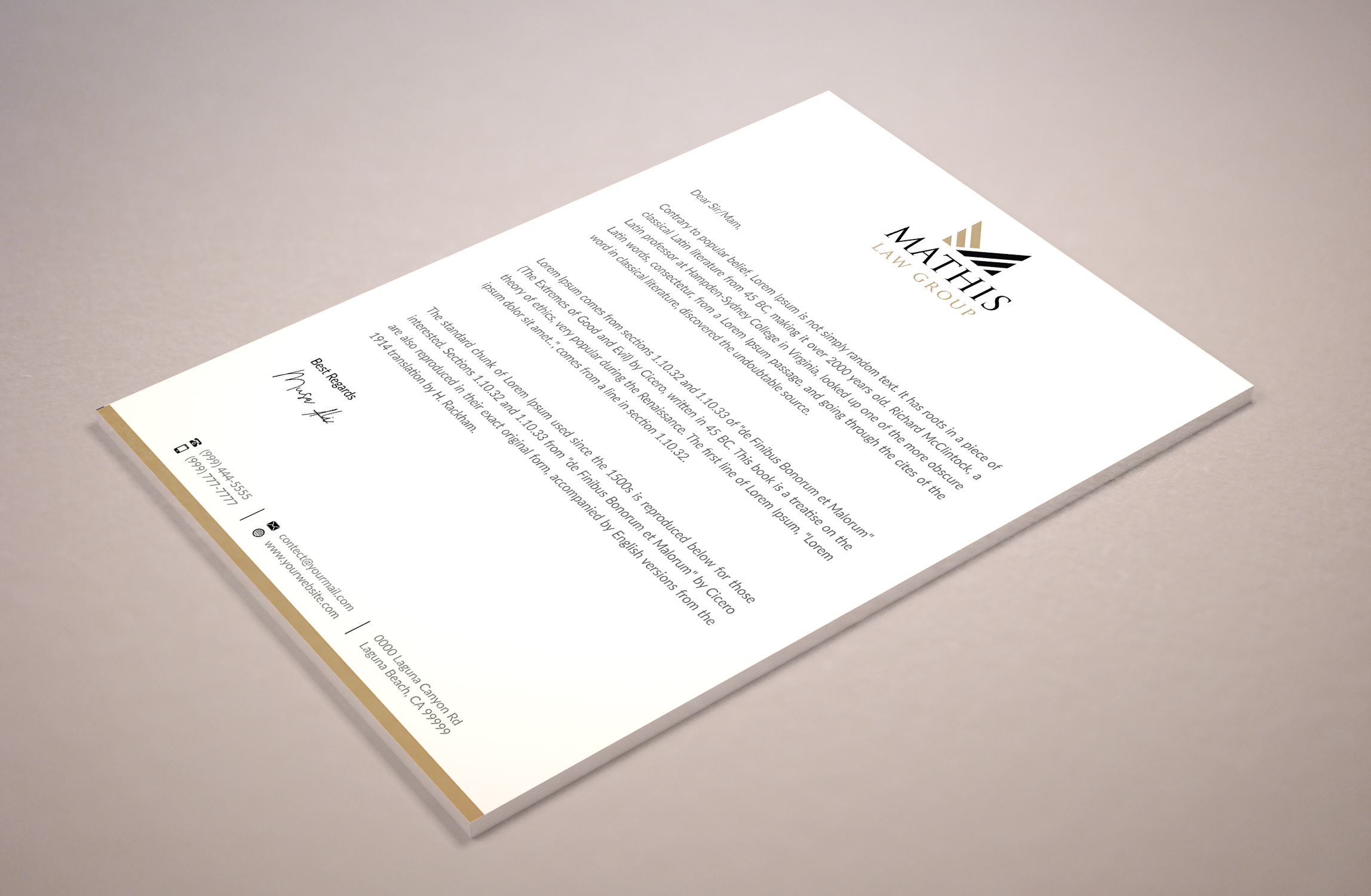 Letterhead Design by Musa. A for Mathis Law Group  | Design #23979885