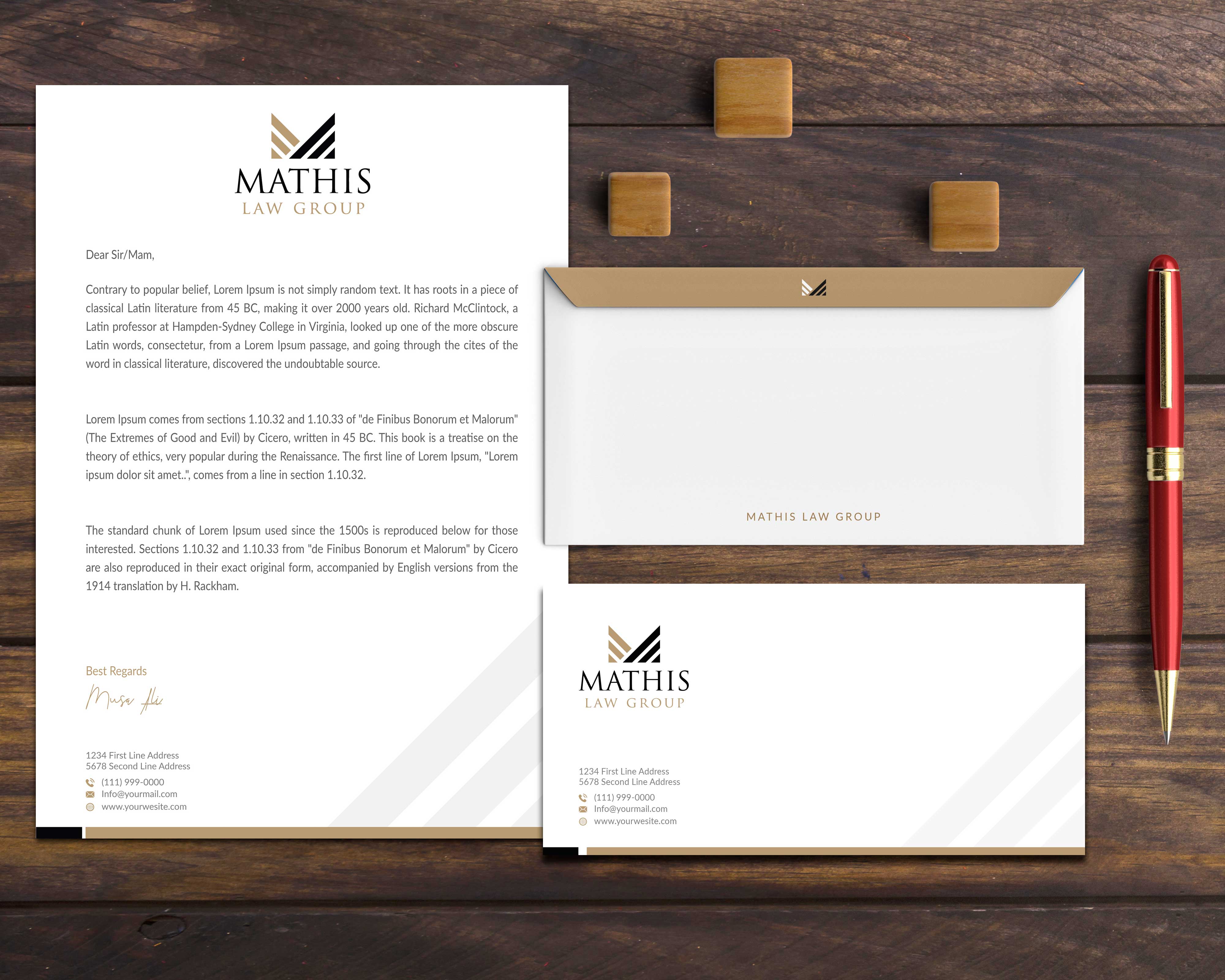 Letterhead Design by Musa. A for Mathis Law Group  | Design #24001330