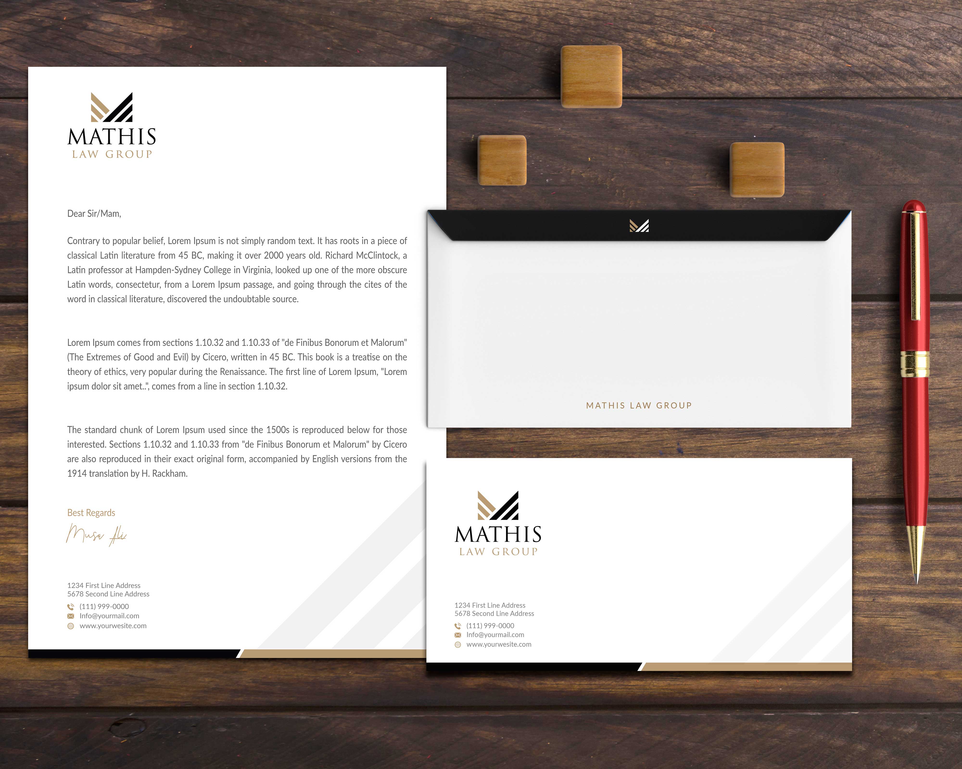 Letterhead Design by Musa. A for Mathis Law Group  | Design #24001334