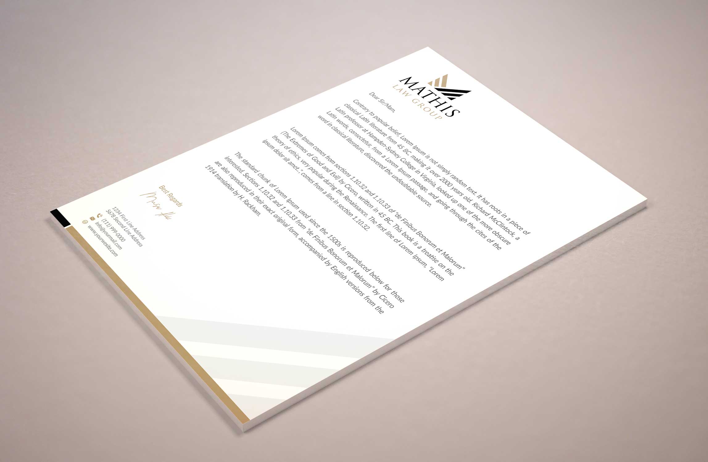 Letterhead Design by Musa. A for Mathis Law Group  | Design #24001342