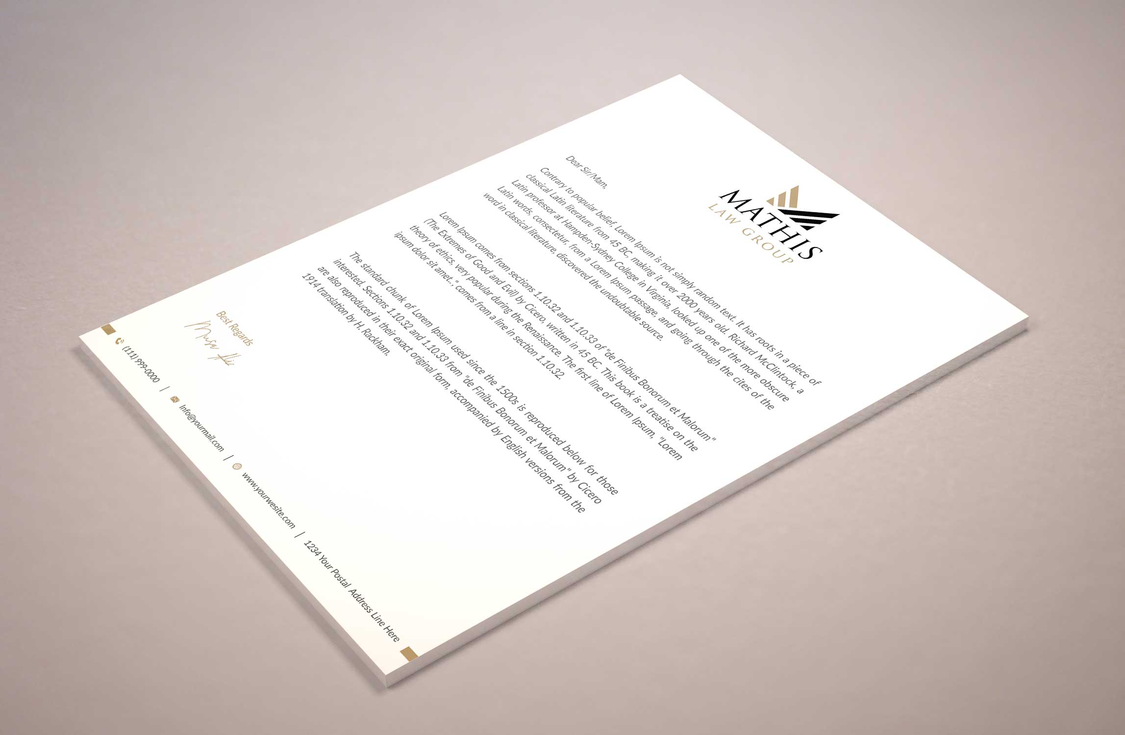 Letterhead Design by Musa. A for Mathis Law Group  | Design #24001343