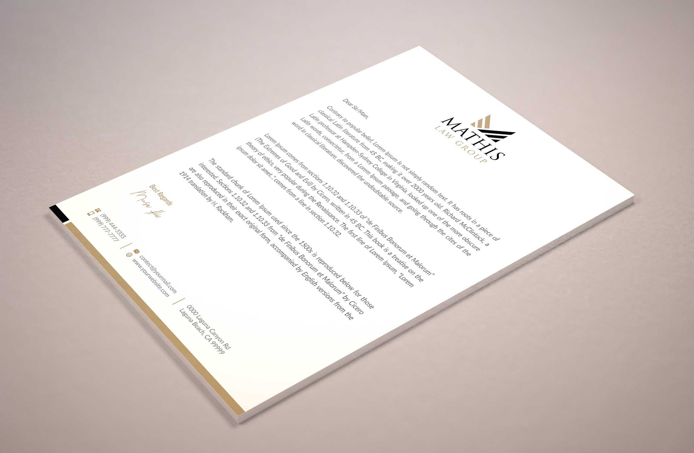Letterhead Design by Musa. A for Mathis Law Group  | Design #24001344