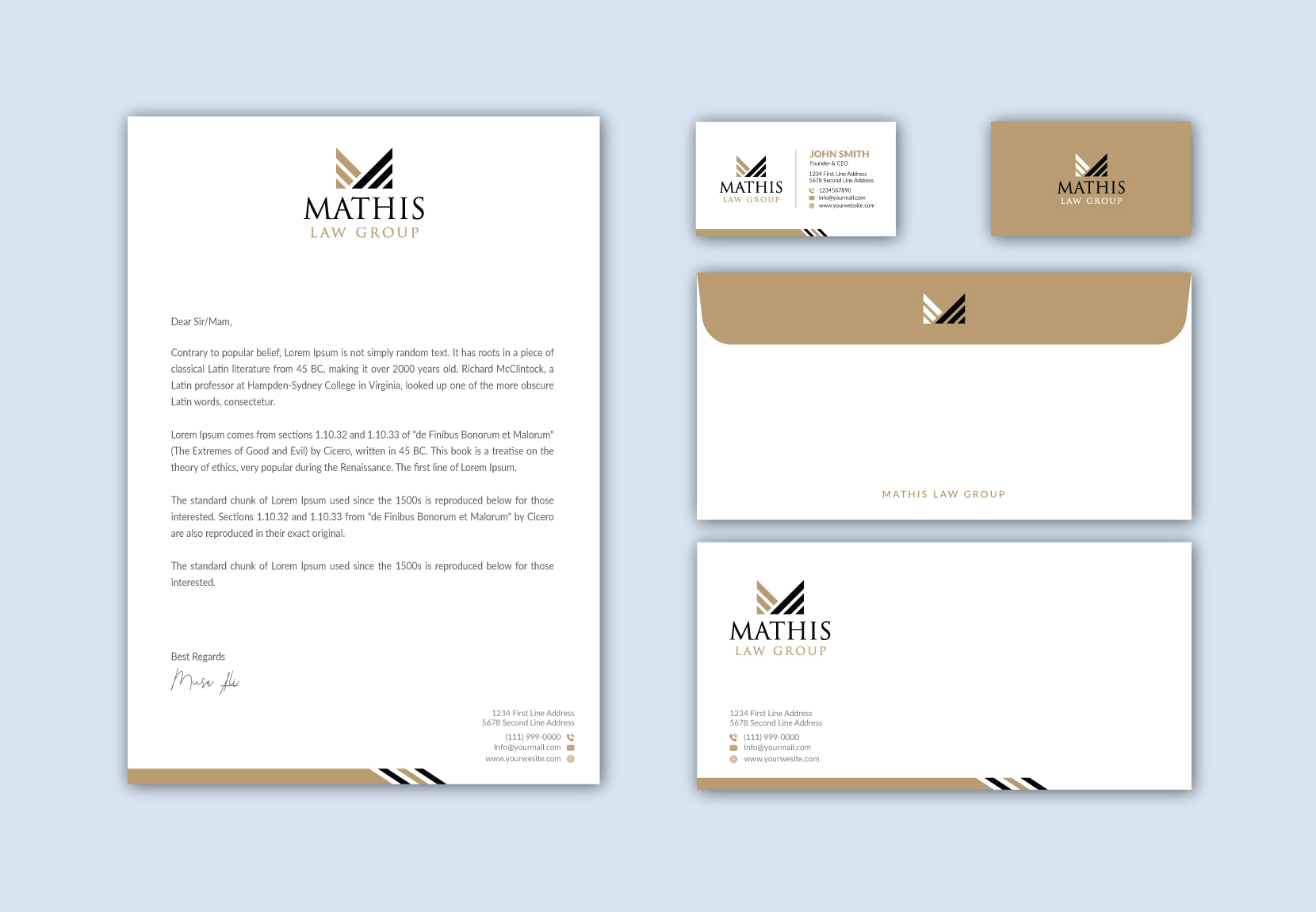 Letterhead Design by Musa. A for Mathis Law Group  | Design #24009591