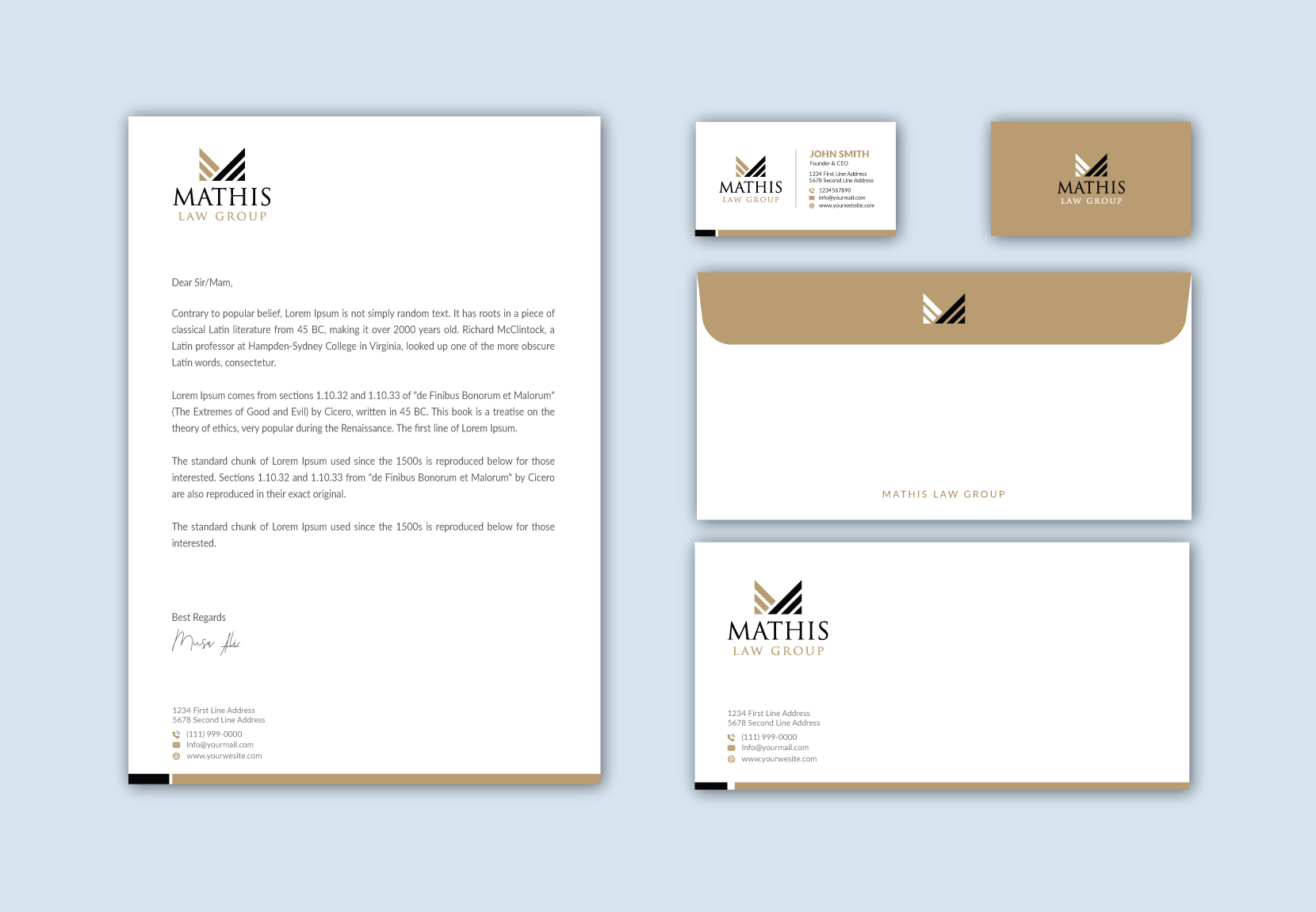 Letterhead Design by Musa. A for Mathis Law Group  | Design #24009644