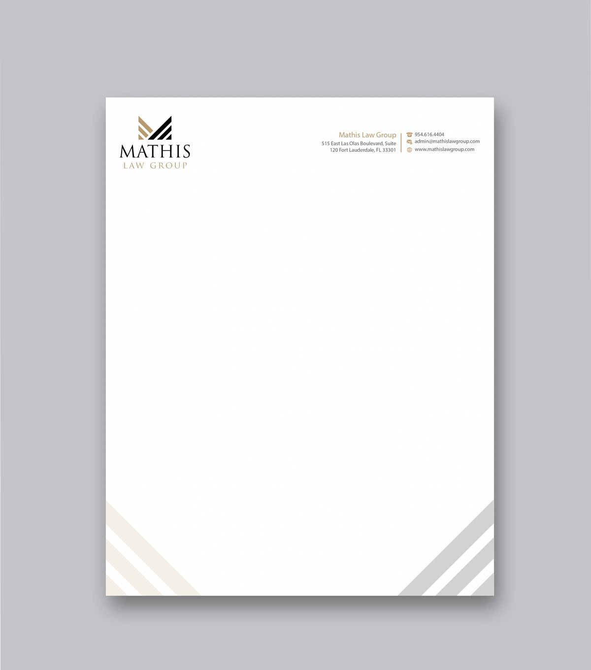 Letterhead Design by Branding_BD for Mathis Law Group  | Design #23951997