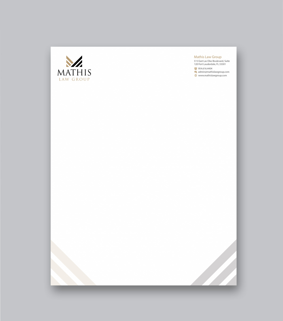 Letterhead Design by Branding_BD for Mathis Law Group  | Design #23952007