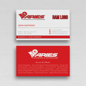 Aries Consulting and Technology Business Card | Design de Carte de Visite par WebixBD