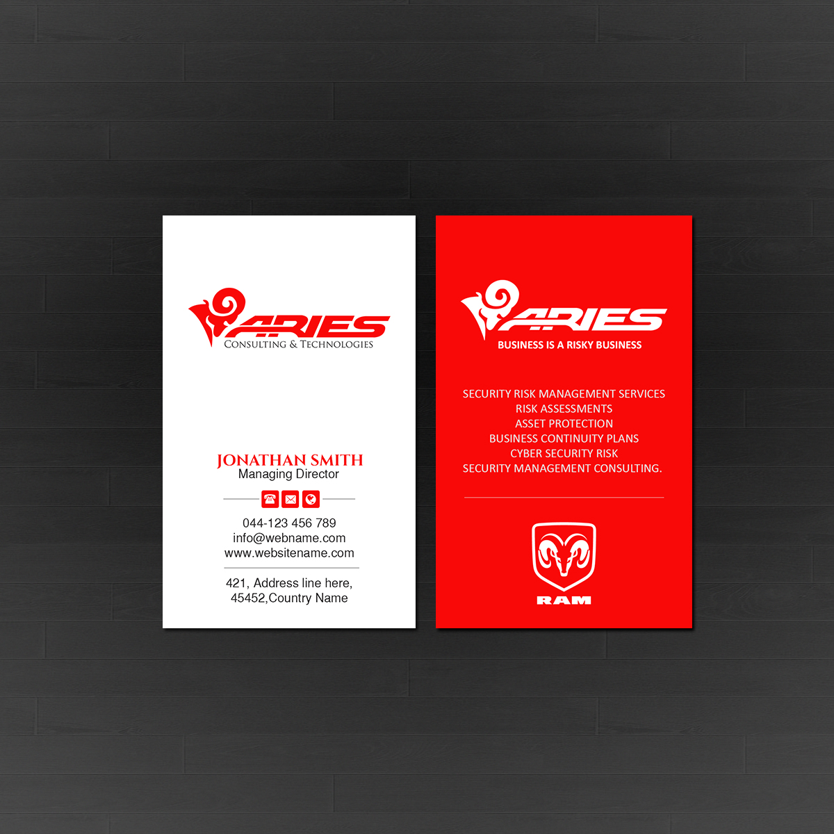 Visitenkarten-Design von Creations Box 2015 für Sikur Services LLC. | Design #23975541