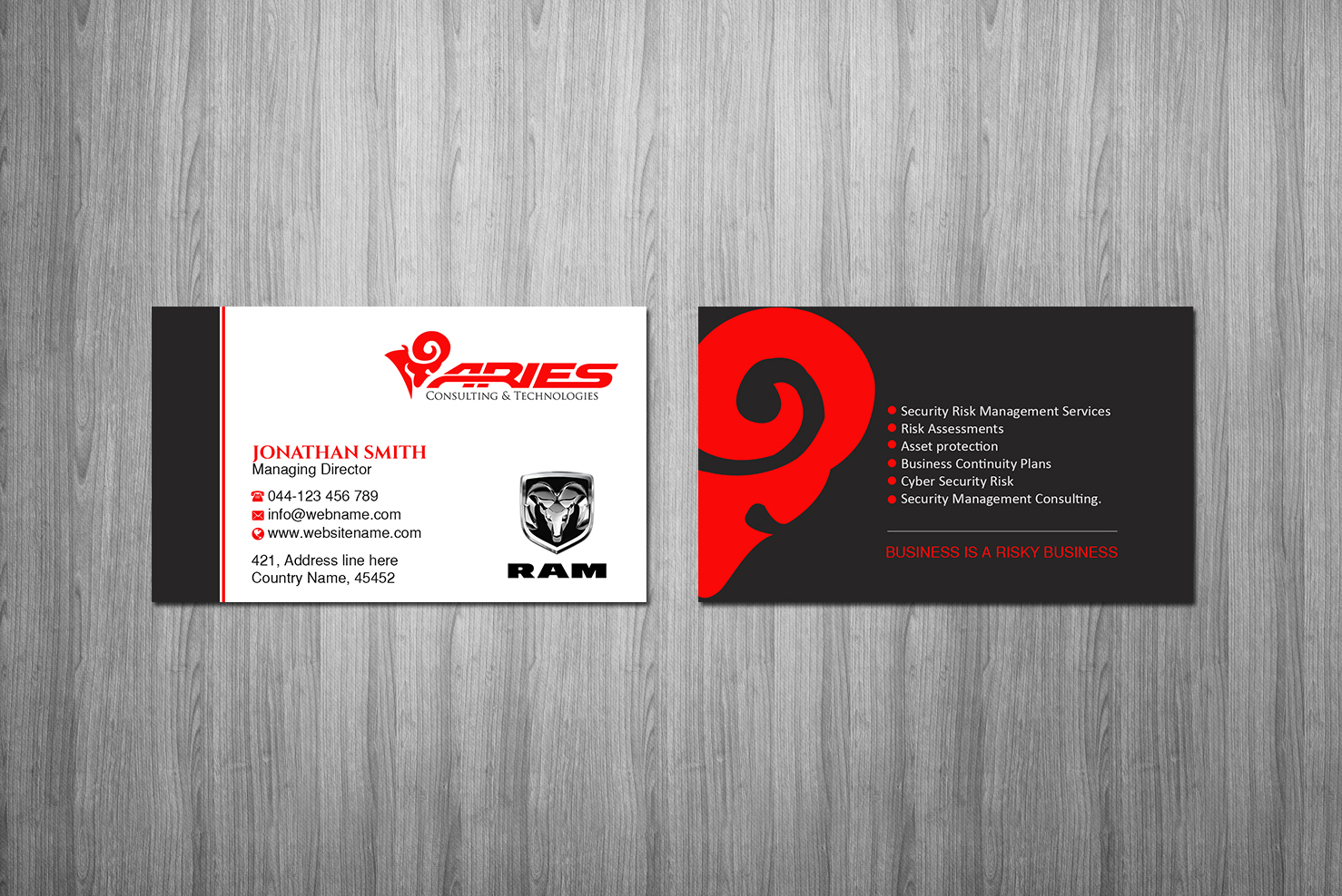 Business Card Design by Creations Box 2015 for Sikur Services LLC. | Design #23975573