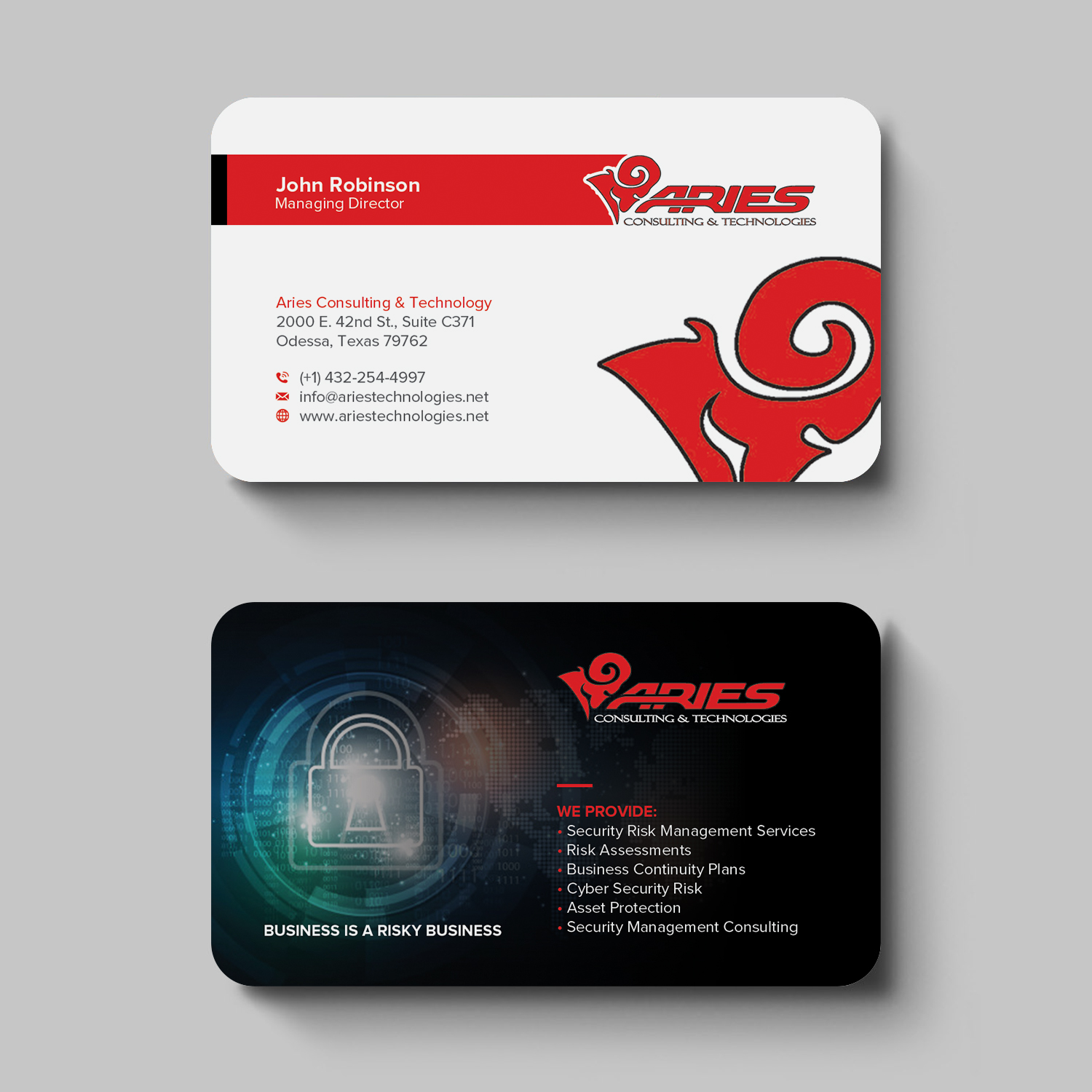 Business Card Design by OxonoArt for Sikur Services LLC. | Design #24007925