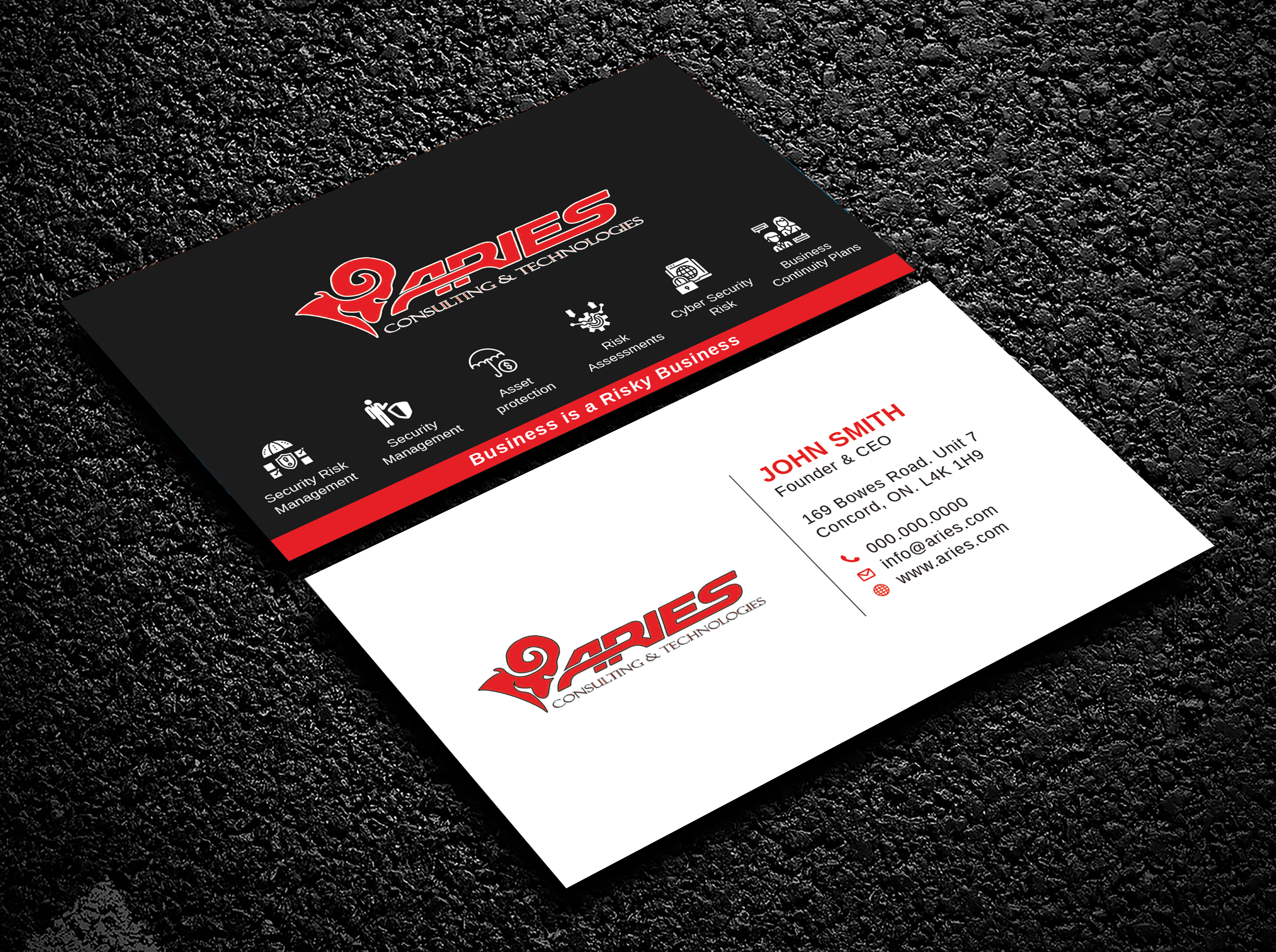 Business Card Design by Bold Pixels for Sikur Services LLC. | Design #24003898