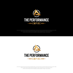 Our name is "The Performance Empire". We are starting a sports-specific training service and clothing brand that trains athletes of all ages. Started by two current NFL Free Agents and Former NFL wide receivers we are starting with football but will eventually spread to all sports. Our ideal logo is something minimal but recognizable. Our colors are black and gold and we want to be known as an elite training company that provides the best of the best experience for our clients. We do not want any sports-specific emblems or representations included in the Logo. My current favorite logo for apparel is Lulu Lemon, I think it is minimal but recognizable and carries a level of status with it.  We want to have our emblem and name to be able to form together but also look good separately. We are planning on using the name and emblem on clothing and are looking for something unique, but simplistic to represent us.  | Logo Design by sushsharma99