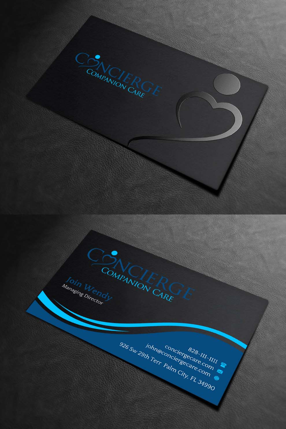 Diseño de Tarjeta de Presentación por INDIAN_Ashok para Concierge Companion Care | Diseño #23963868